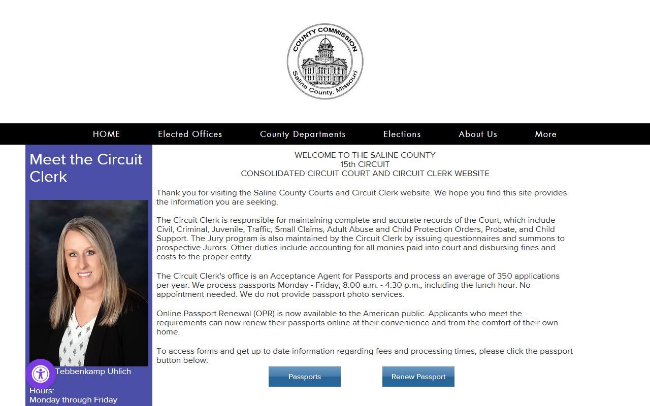 Saline County Circuit Clerk court records contact page