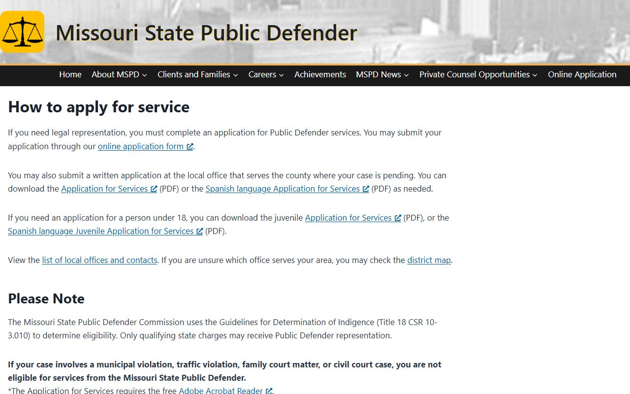 Saline County criminal court records public defender application