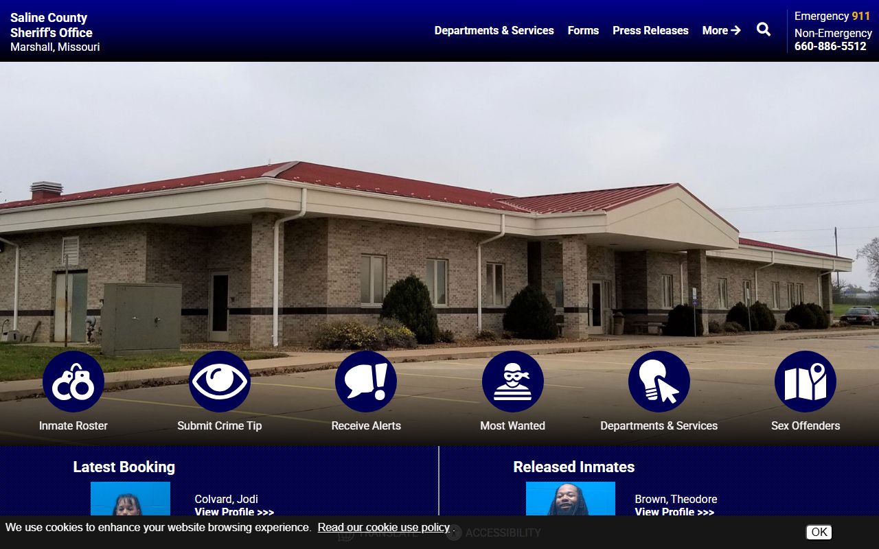 Saline County inmate records sheriff homepage