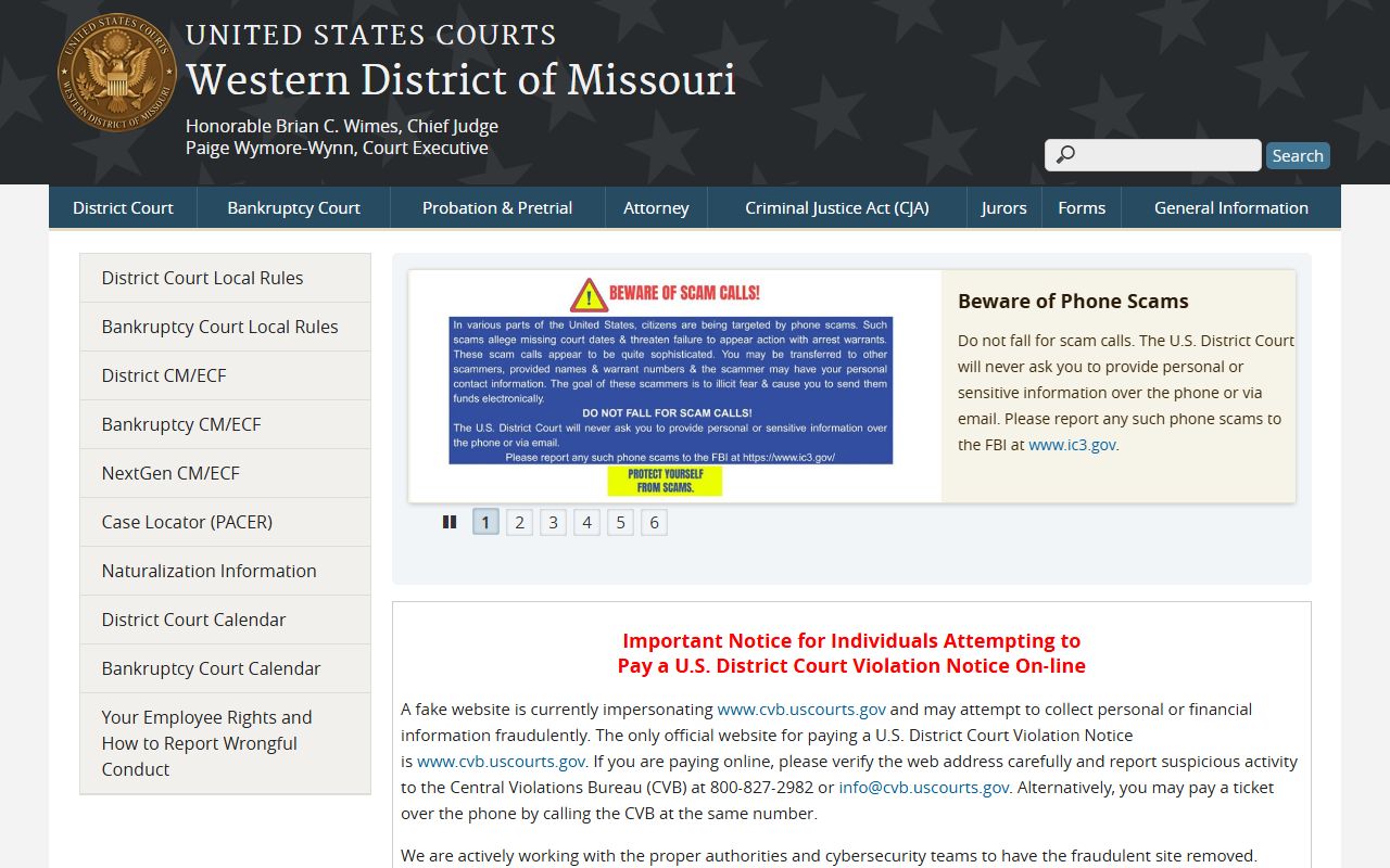Saline County probate records and Western District of Missouri federal court distinction